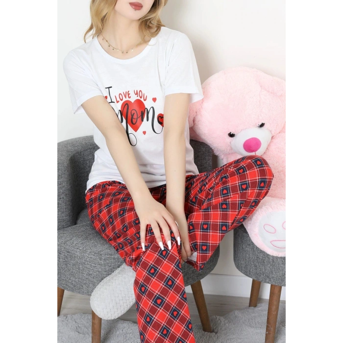 Süprem Baskılı Pijama Takım Beyazekose - 50774.1773.