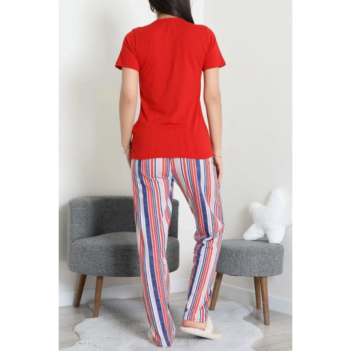 Süprem Baskılı Pijama Takım Kırmızı - 50774.1773.