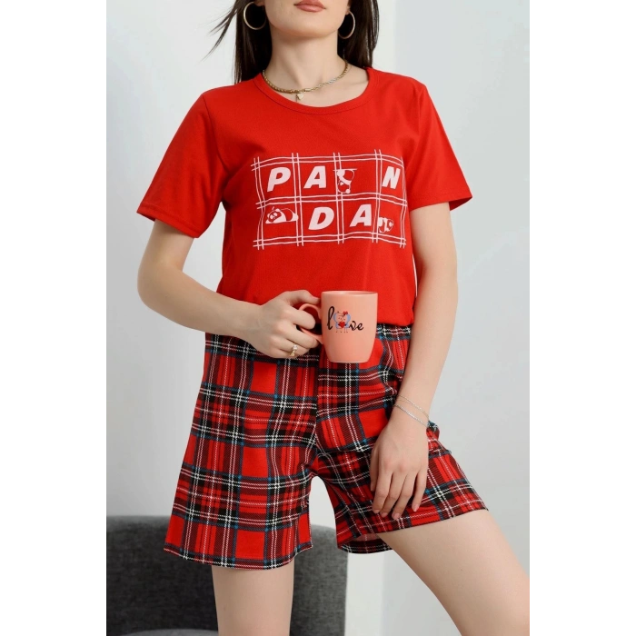 Süprem Baskılı Pijama Takım Kırmızılaci1 - 50775.1773.