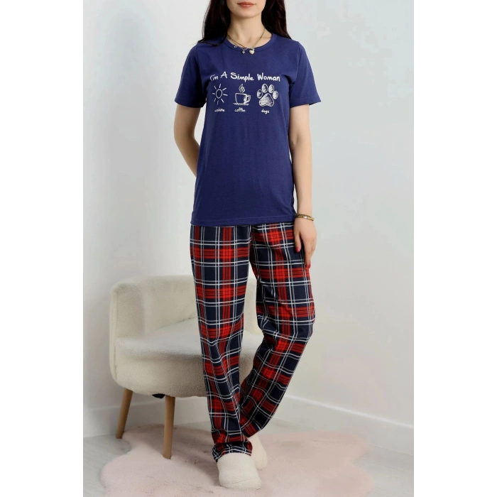 Süprem Baskılı Pijama Takım Lacikırmızı - 50774.1773.