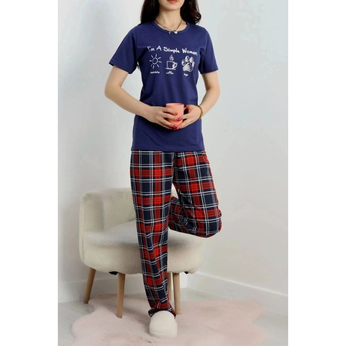 Süprem Baskılı Pijama Takım Lacikırmızı - 50774.1773.