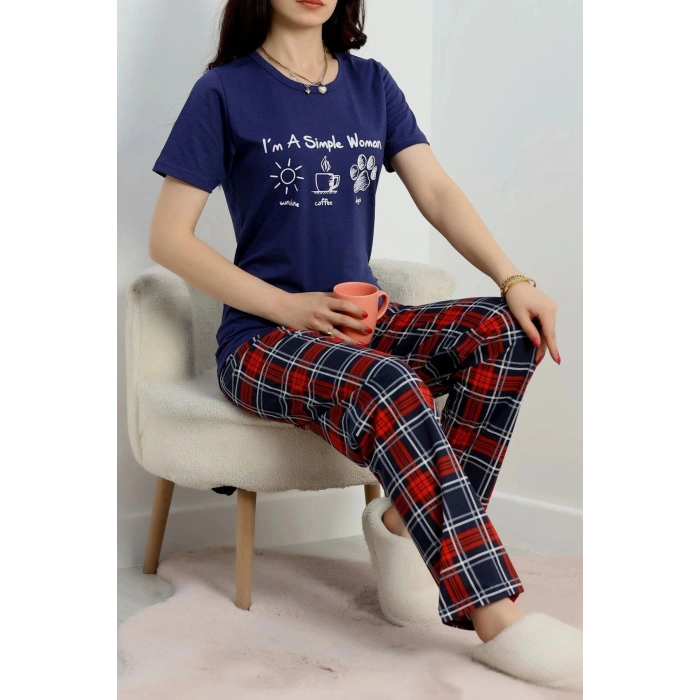 Süprem Baskılı Pijama Takım Lacikırmızı - 50774.1773.