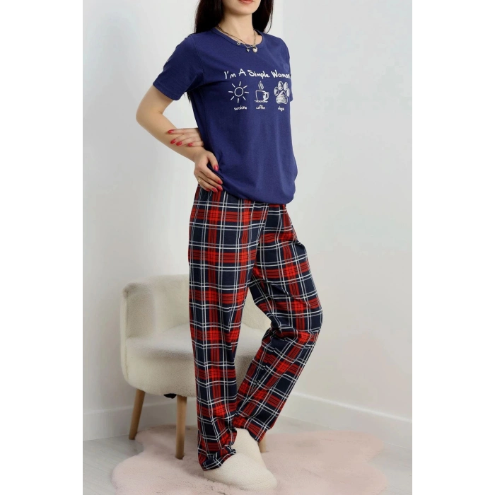 Süprem Baskılı Pijama Takım Lacikırmızı - 50774.1773.