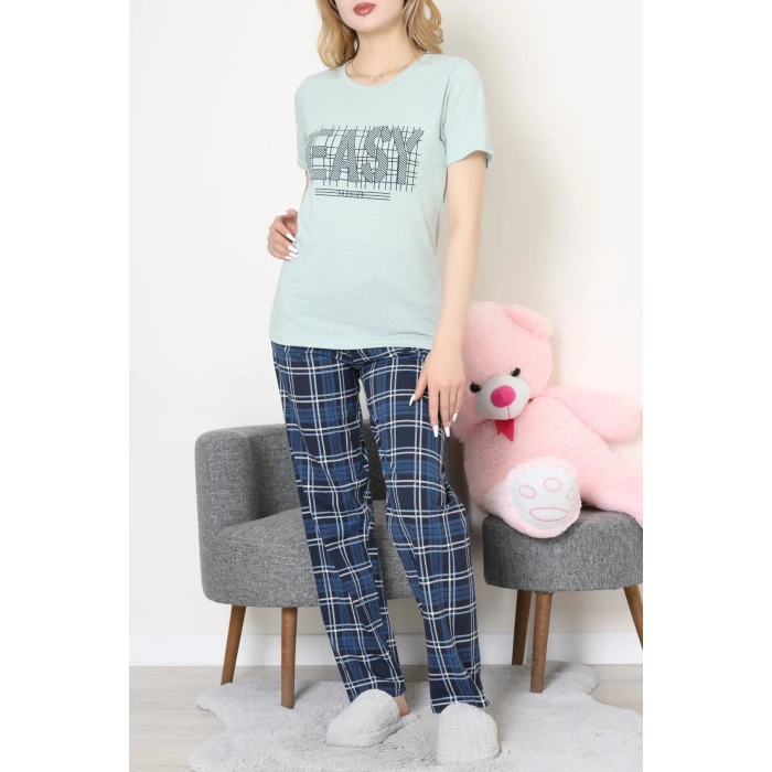 Süprem Baskılı Pijama Takım Mintlaci - 50774.1773.