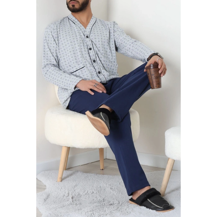 Süprem Boydan Düğmeli Erkek Pijama Takımı Grilaci - 70887.1838.
