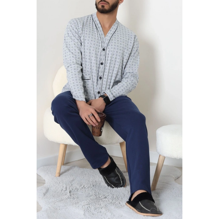 Süprem Boydan Düğmeli Erkek Pijama Takımı Grilaci - 70887.1838.