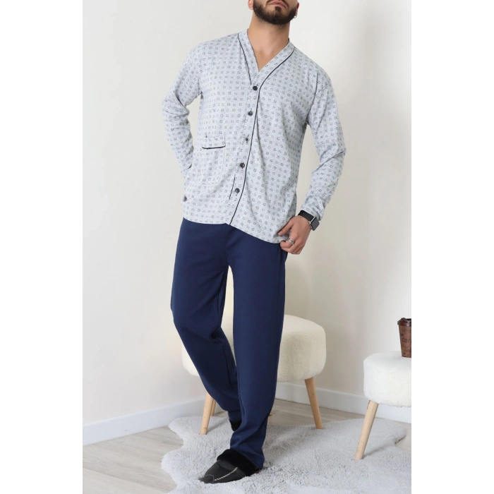 Süprem Boydan Düğmeli Erkek Pijama Takımı Grilaci - 70887.1838.