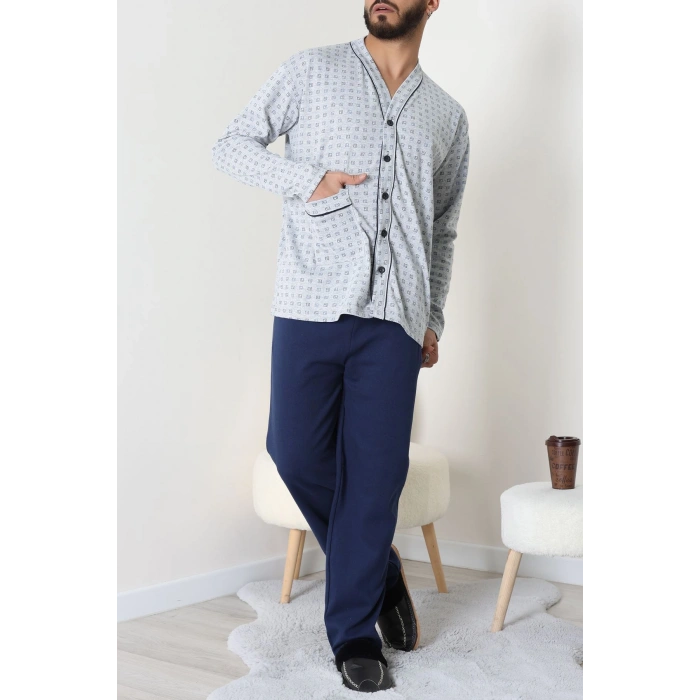 Süprem Boydan Düğmeli Erkek Pijama Takımı Grilaci - 70887.1838.