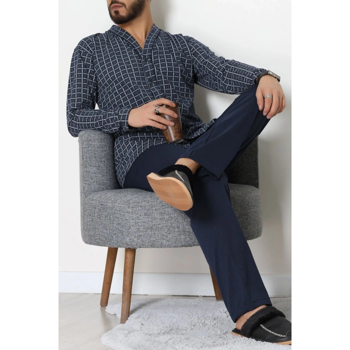 Süprem Boydan Düğmeli Erkek Pijama Takımı Laciekose - 70887.1838.