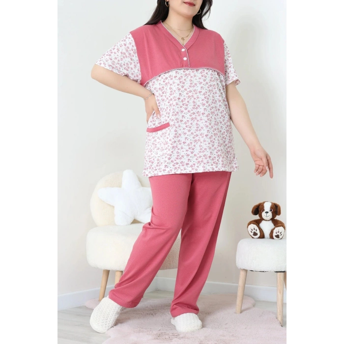 Süprem Büyük Beden Pijama Takımı Gülkurusu - 52286.1902.