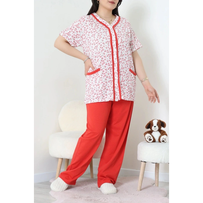 Süprem Büyük Beden Pijama Takımı Kırmızı - 52285.1902.