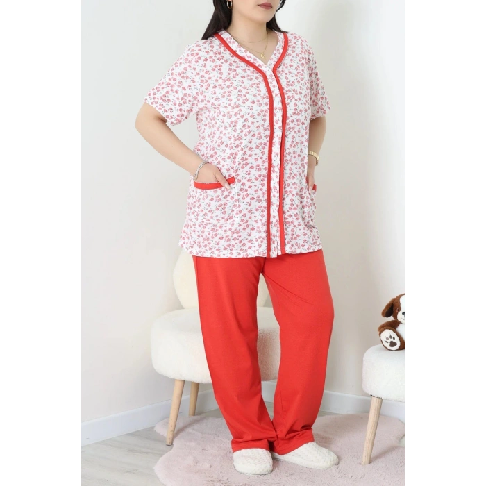 Süprem Büyük Beden Pijama Takımı Kırmızı - 52285.1902.
