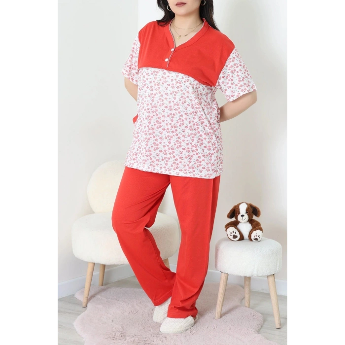 Süprem Büyük Beden Pijama Takımı Kırmızı - 52286.1902.