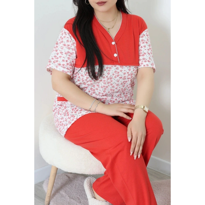 Süprem Büyük Beden Pijama Takımı Kırmızı - 52286.1902.