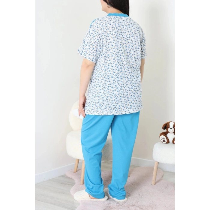 Süprem Büyük Beden Pijama Takımı Mavi - 52286.1902.