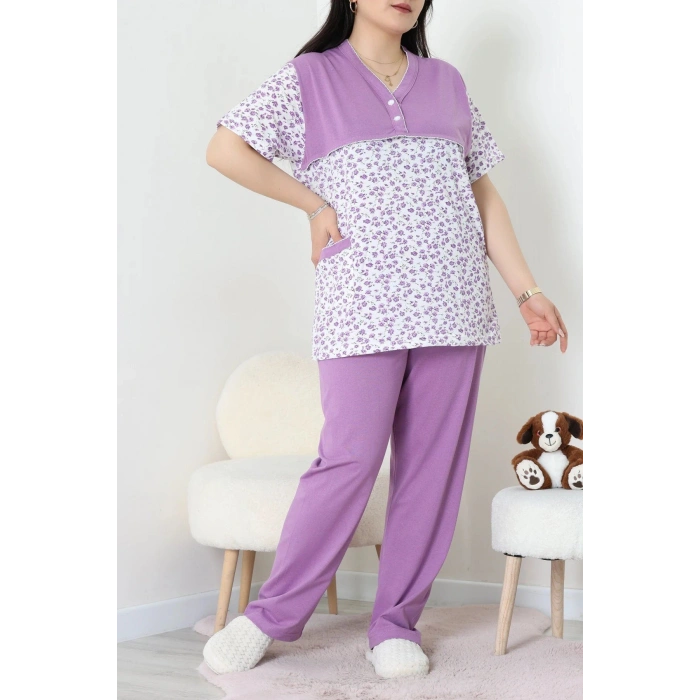 Süprem Büyük Beden Pijama Takımı Mor - 52286.1902.