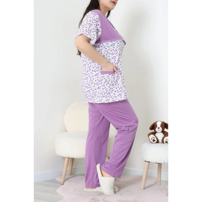 Süprem Büyük Beden Pijama Takımı Mor - 52286.1902.
