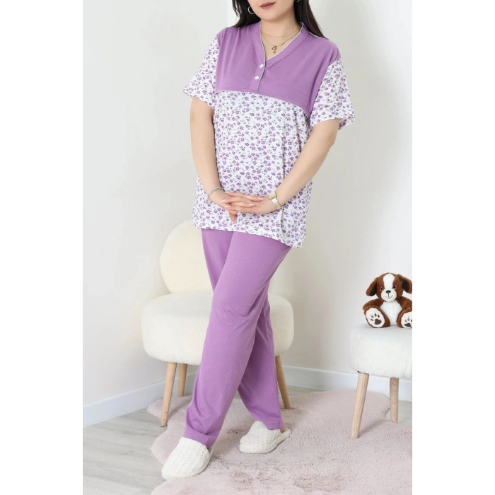 Süprem Büyük Beden Pijama Takımı Mor - 52286.1902.
