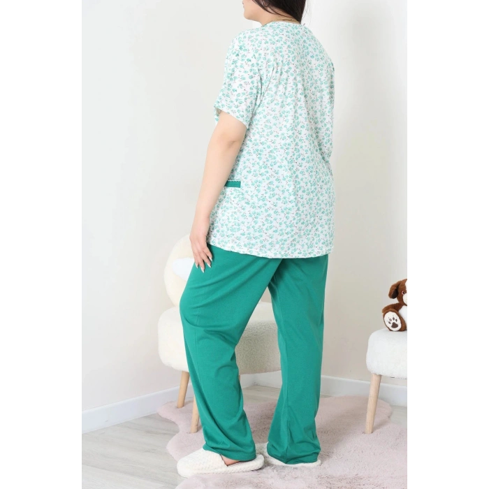 Süprem Büyük Beden Pijama Takımı Yeşil - 52285.1902.