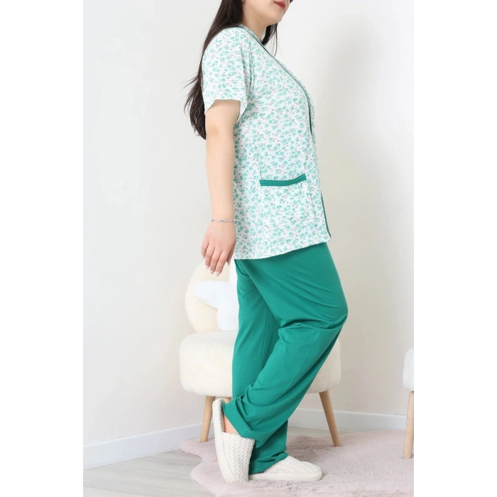 Süprem Büyük Beden Pijama Takımı Yeşil - 52285.1902.