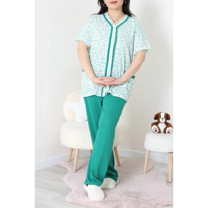 Süprem Büyük Beden Pijama Takımı Yeşil - 52285.1902.