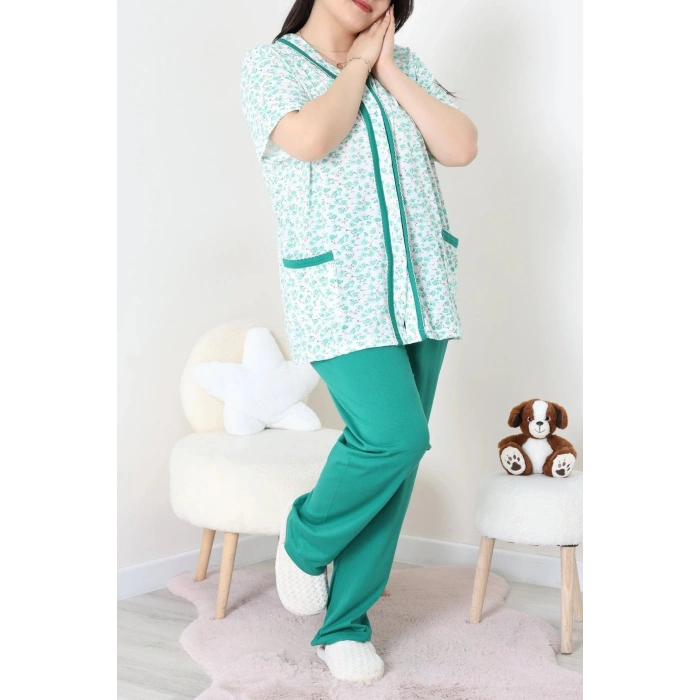 Süprem Büyük Beden Pijama Takımı Yeşil - 52285.1902.
