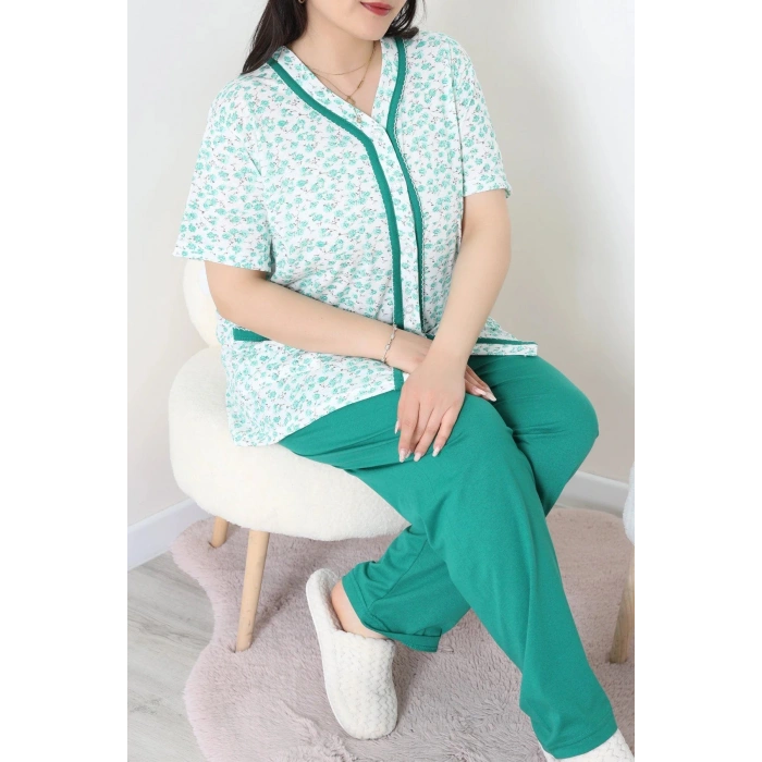 Süprem Büyük Beden Pijama Takımı Yeşil - 52285.1902.