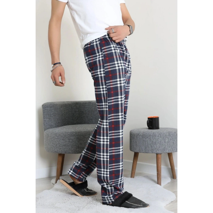 Süprem Ekose Erkek Pijama Altı Lacivertbeyaz - 71488.1838.