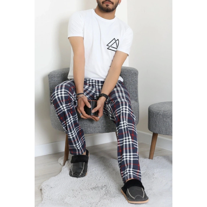 Süprem Ekose Erkek Pijama Altı Lacivertbeyaz - 71488.1838.