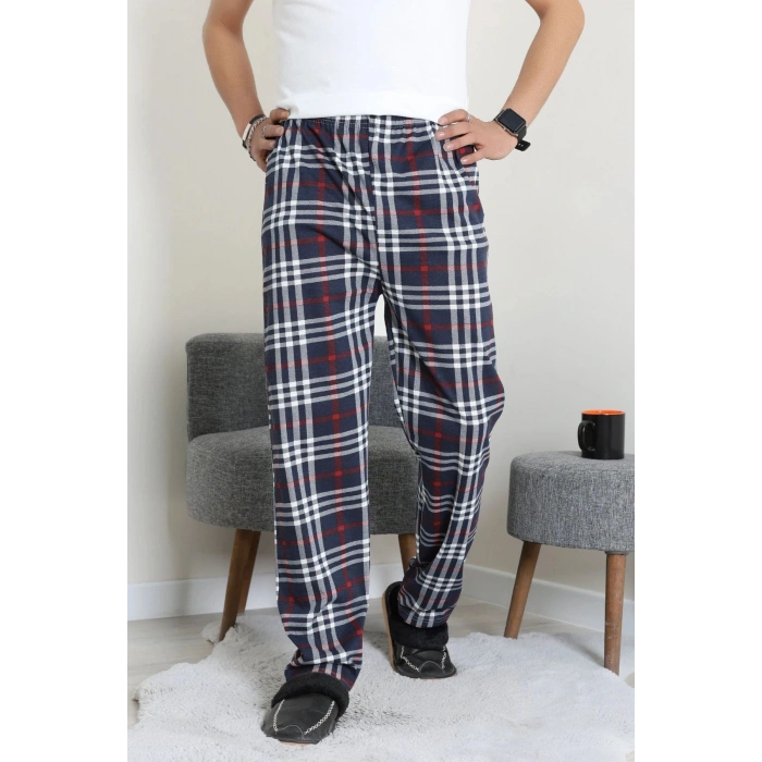 Süprem Ekose Erkek Pijama Altı Lacivertbeyaz - 71488.1838.