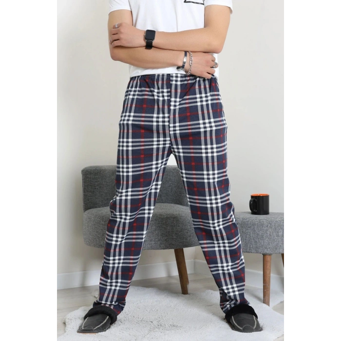 Süprem Ekose Erkek Pijama Altı Lacivertbeyaz - 71488.1838.