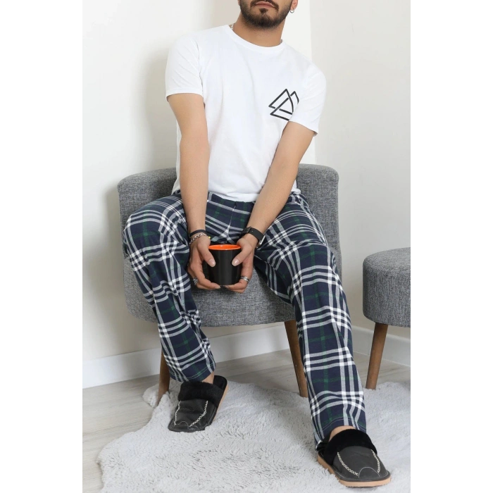 Süprem Ekose Erkek Pijama Altı Lacizümrüt - 71488.1838.