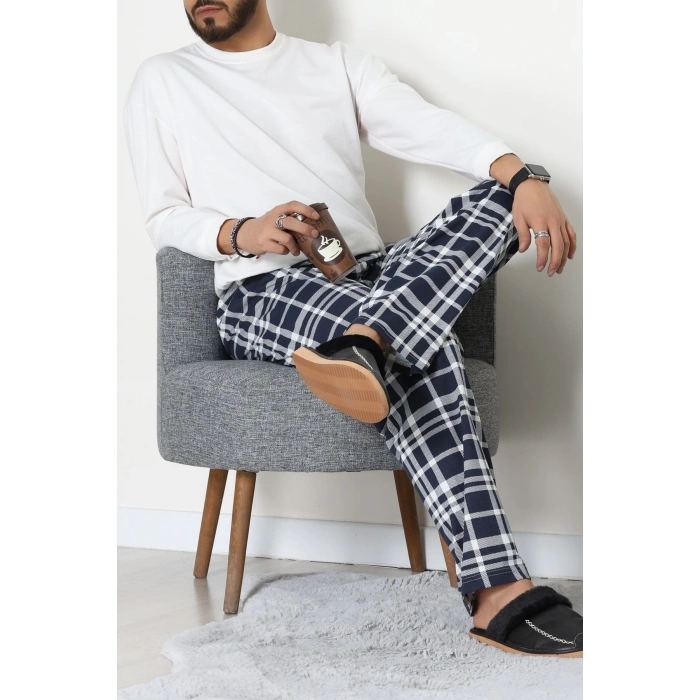 Süprem Ekoseli Erkek Pijama Altı Lacibeyaz - 70889.1838.