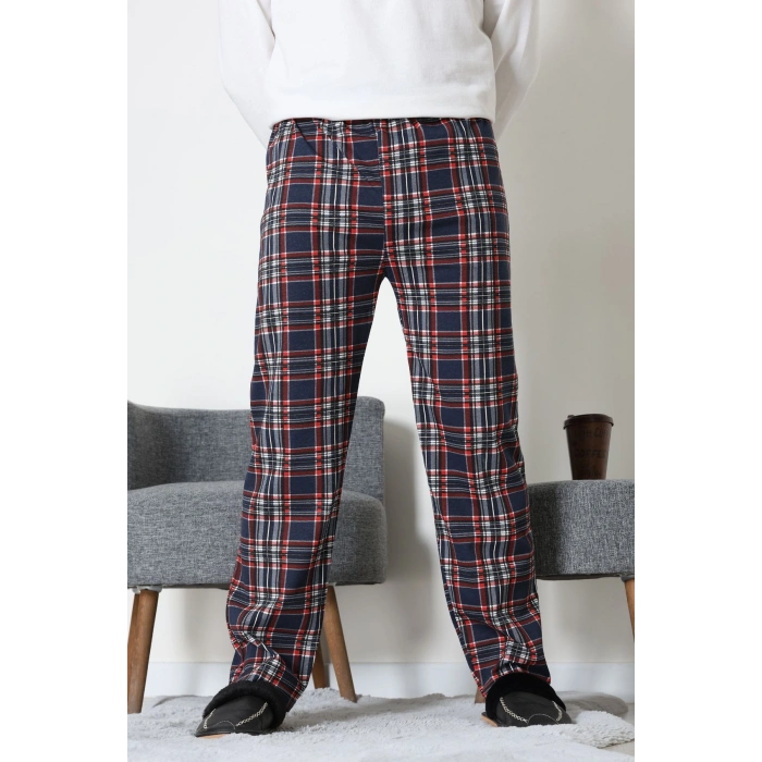 Süprem Ekoseli Erkek Pijama Altı Lacikırmızı - 70889.1838.