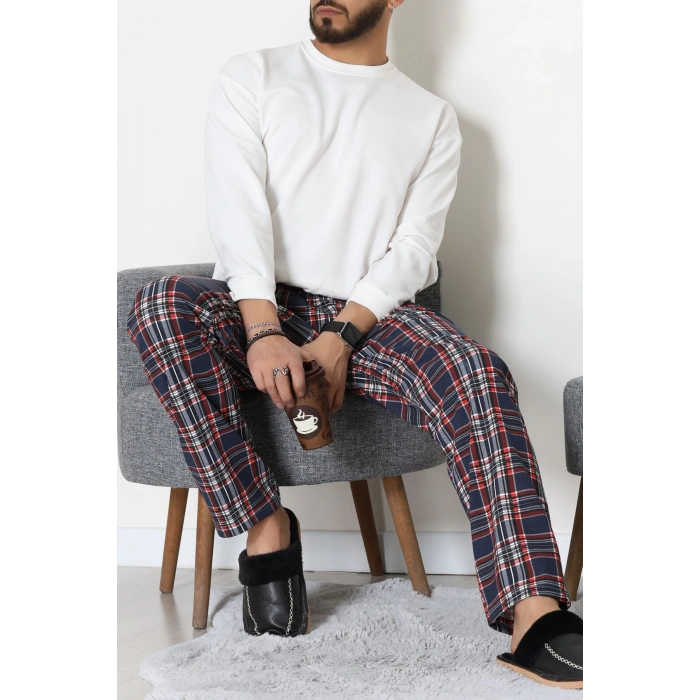 Süprem Ekoseli Erkek Pijama Altı Lacikırmızı - 70889.1838.