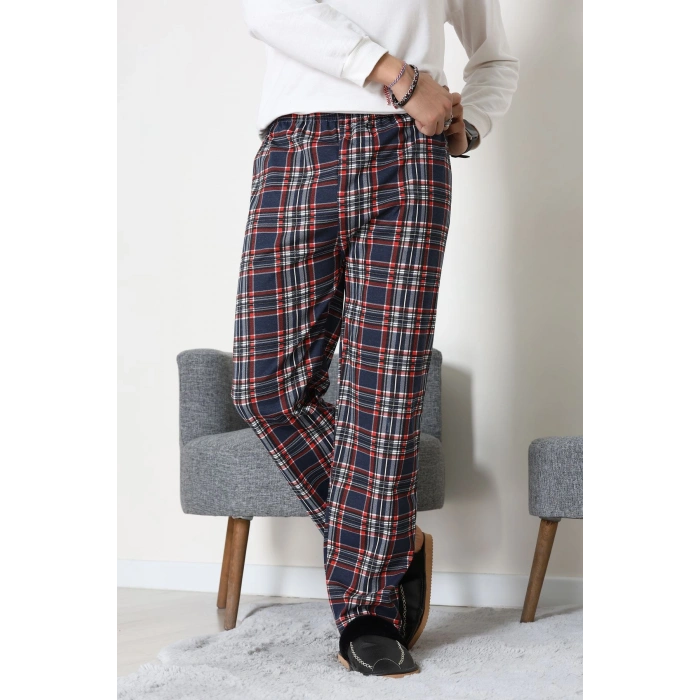 Süprem Ekoseli Erkek Pijama Altı Lacikırmızı - 70889.1838.