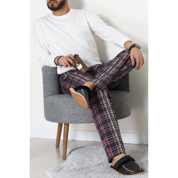 Süprem Ekoseli Erkek Pijama Altı Lacikırmızı - 70889.1838.