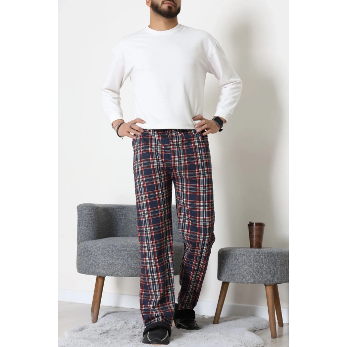 Süprem Ekoseli Erkek Pijama Altı Lacikırmızı - 70889.1838.