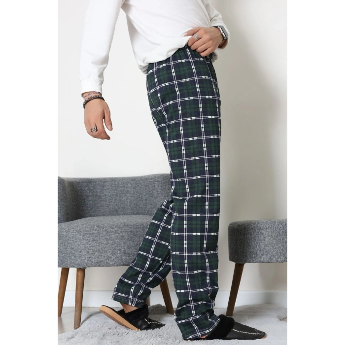 Süprem Ekoseli Erkek Pijama Altı Yeşilekose - 70889.1838.