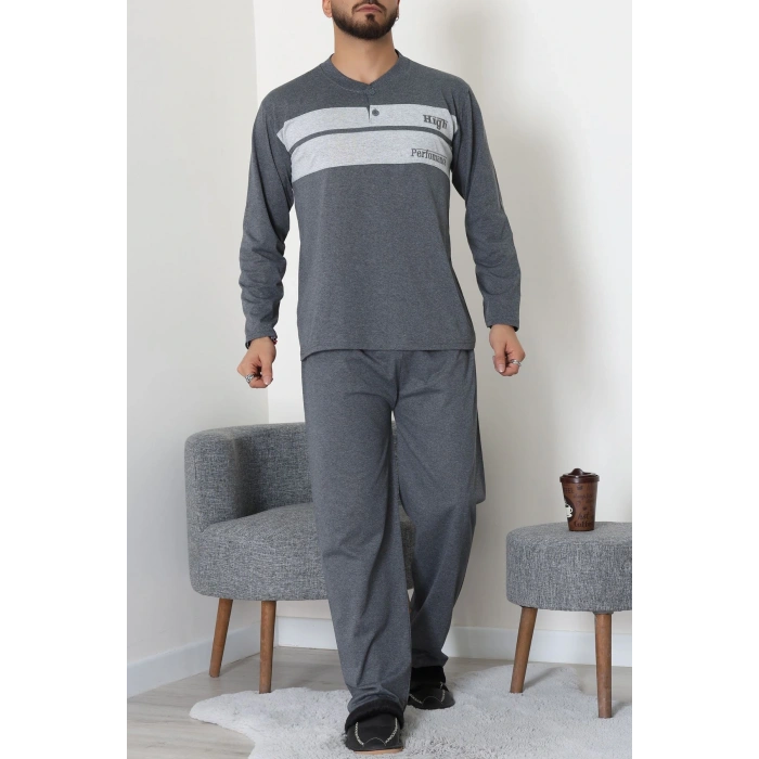 Süprem Erkek Pijama Takımı Füme - 20833.1838.