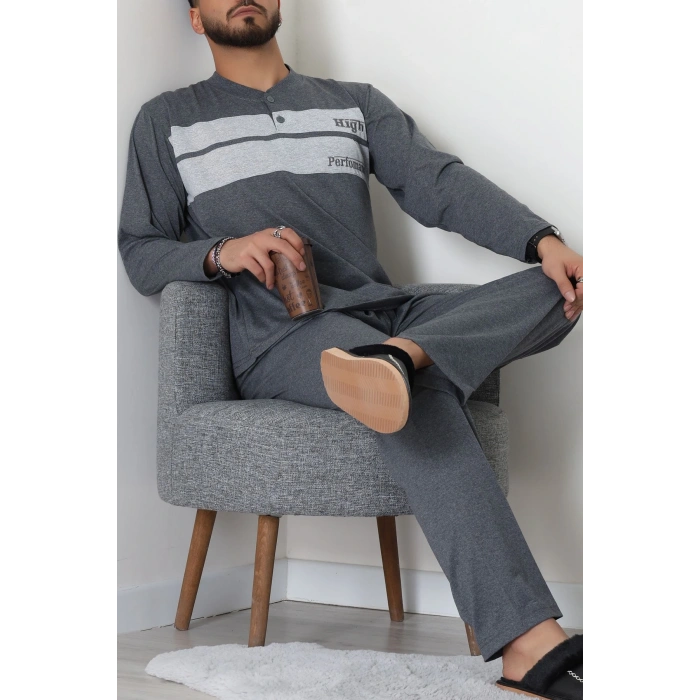 Süprem Erkek Pijama Takımı Füme - 20833.1838.