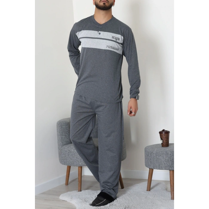Süprem Erkek Pijama Takımı Füme - 20833.1838.