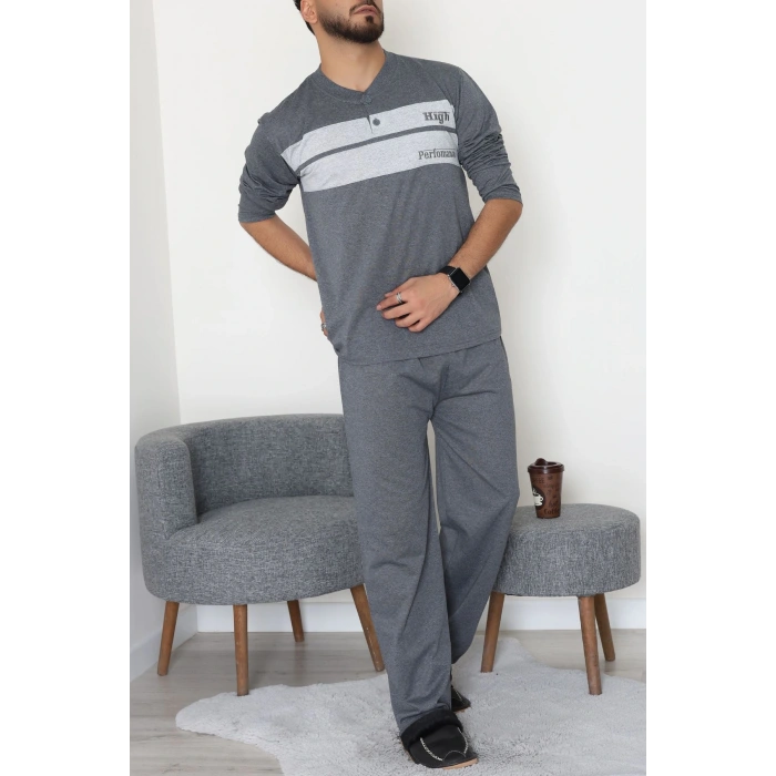 Süprem Erkek Pijama Takımı Füme - 20833.1838.