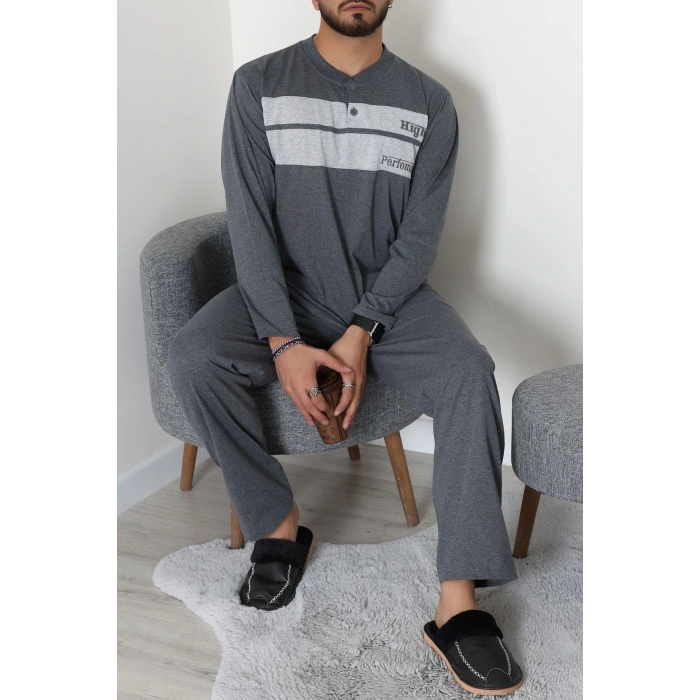 Süprem Erkek Pijama Takımı Füme - 20833.1838.