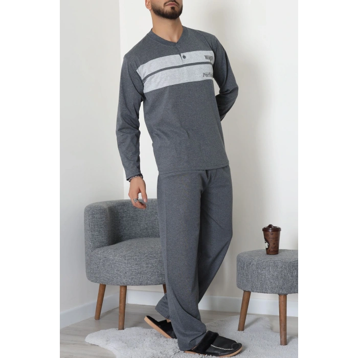 Süprem Erkek Pijama Takımı Füme - 20833.1838.