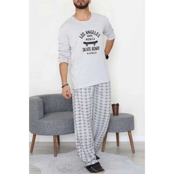Süprem Erkek Pijama Takımı Gri - 42785.1961.