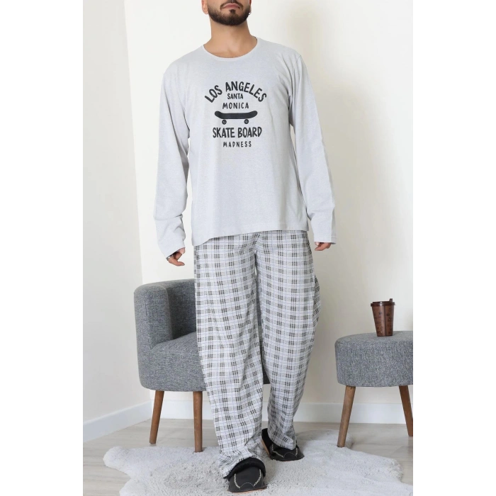 Süprem Erkek Pijama Takımı Gri - 42785.1961.
