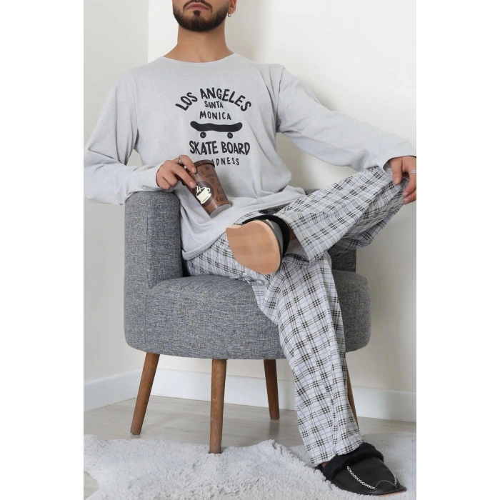 Süprem Erkek Pijama Takımı Gri - 42785.1961.