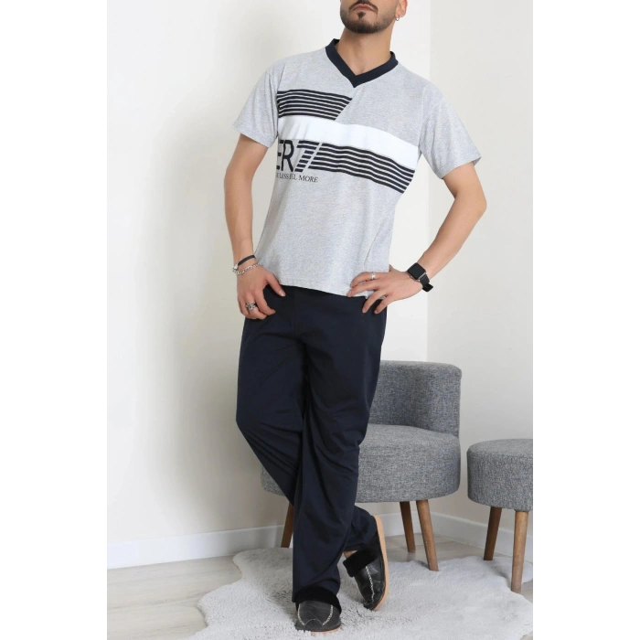 Süprem Erkek Pijama Takımı Gribeyaz - 42479.1838.
