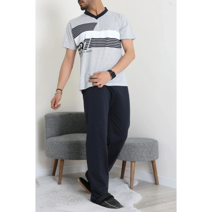Süprem Erkek Pijama Takımı Gribeyaz - 42479.1838.